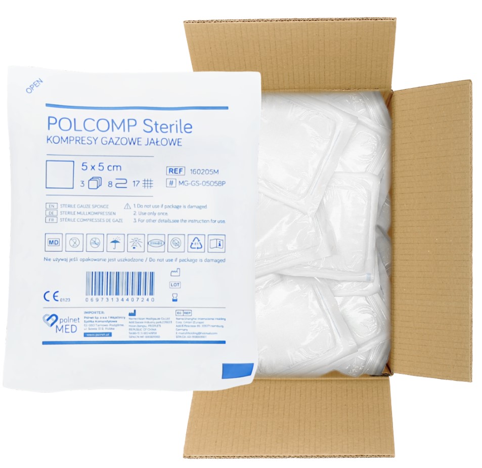 Sterile Gas-Kompresse 17N 8W 5*5cm a'3pcs-100pcs